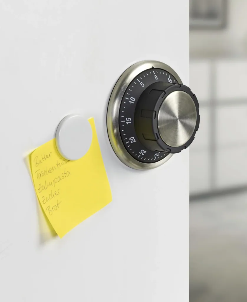 Magnetic timer, stainless steel, mechanical short-term alarm clock