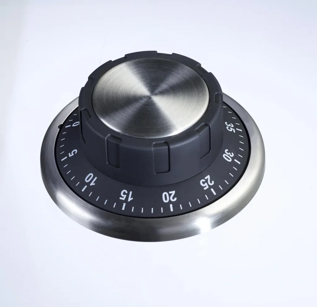 Magnetic timer, stainless steel, mechanical short-term alarm clock