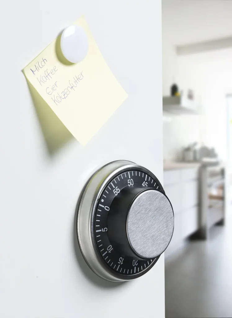 Magnetic timer, stainless steel, mechanical short-term alarm clock