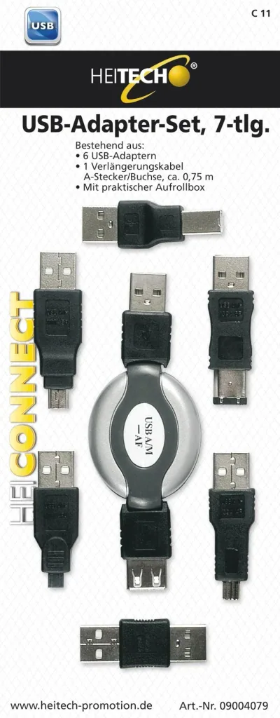 USB adapter set, 7 pieces