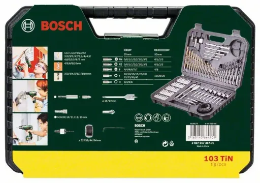 Titanium drill bit set, V-Line, 103 pieces