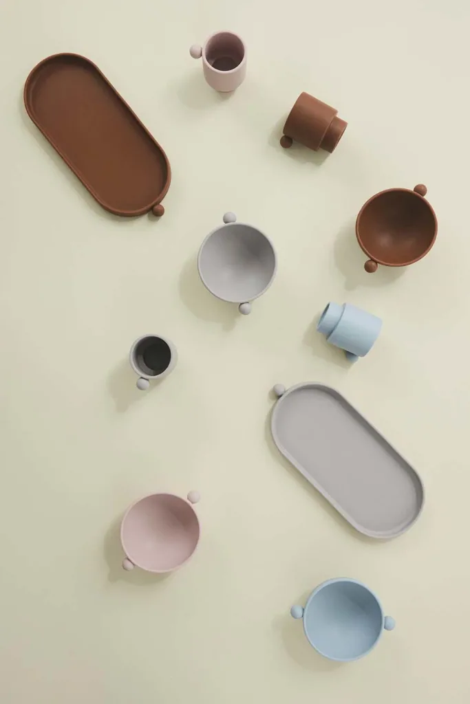 Oyoy children's cup set Tiny Inca Silicone Hell Blue Gray