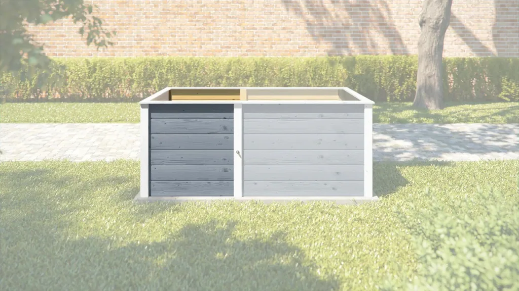 Modular raised bed extension kit, wall thickness 21 mm, grey, 67 cm