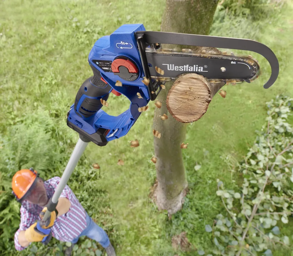 X-SAW Cordless Chain Saw with Extension, 2 Ah Battery and Quick Charger