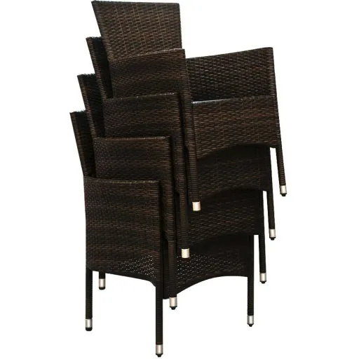 Garden set polyrattan set 17 - stackable Bali brown