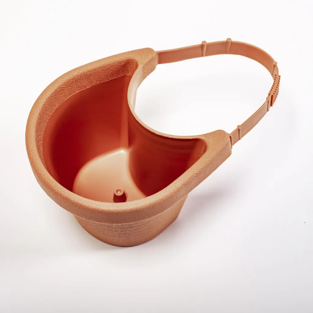 Plant pot for downpipe/gutter, terracotta, 3 pieces