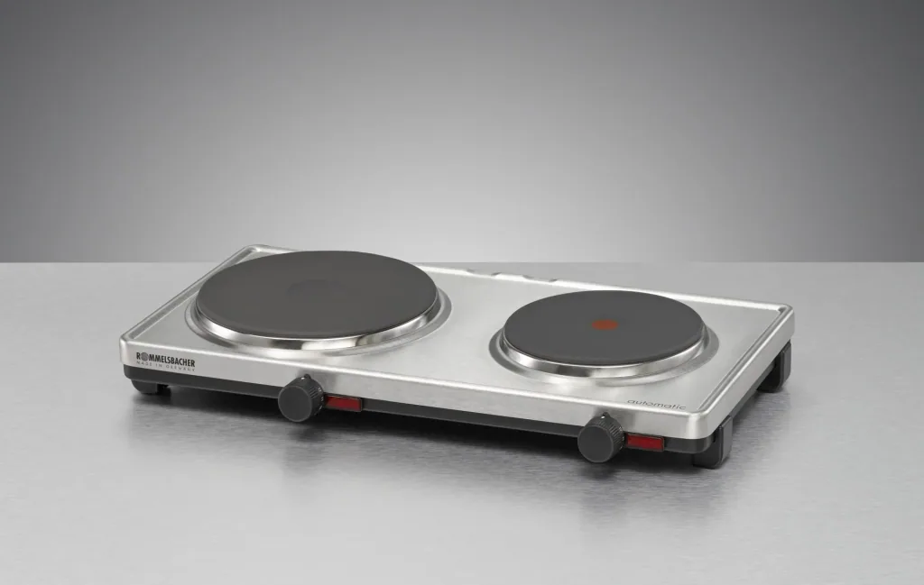 Double hotplate "AK 3099/E" with stainless steel housing, 3000 watts