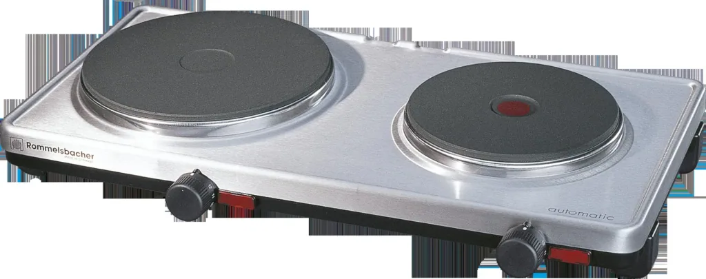 Double hotplate "AK 3099/E" with stainless steel housing, 3000 watts