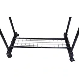 Clothes rack with 2 rods, rollable, height-adjustable coat rack
