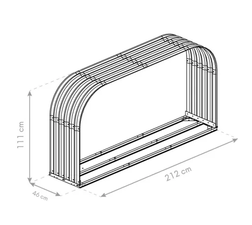 Westmann Firewood Rack 46 x 212 x 111 cm