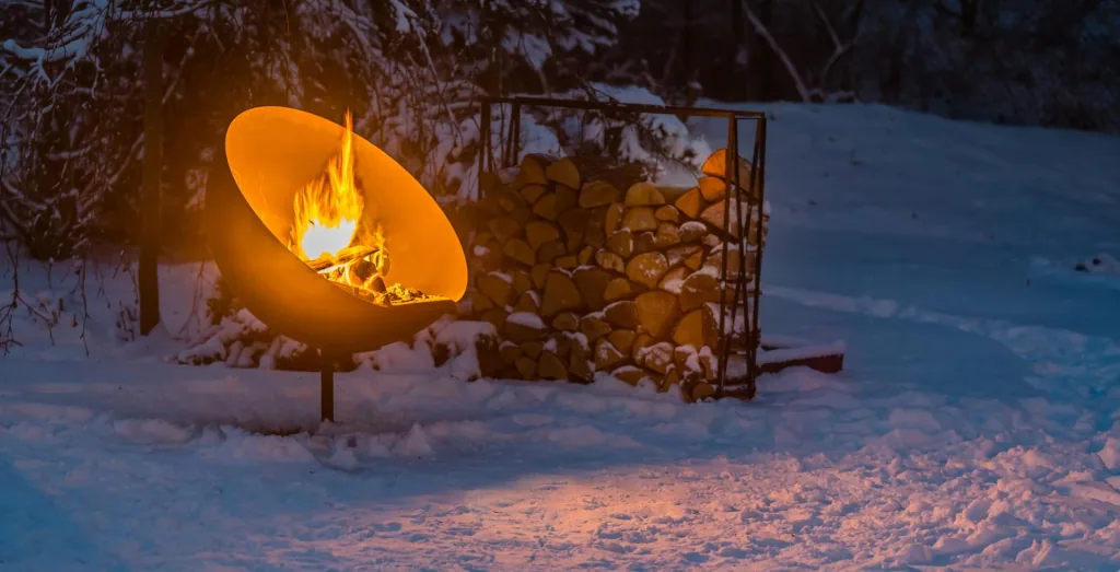Fire bowl LUNE including grill grate and swivel arm