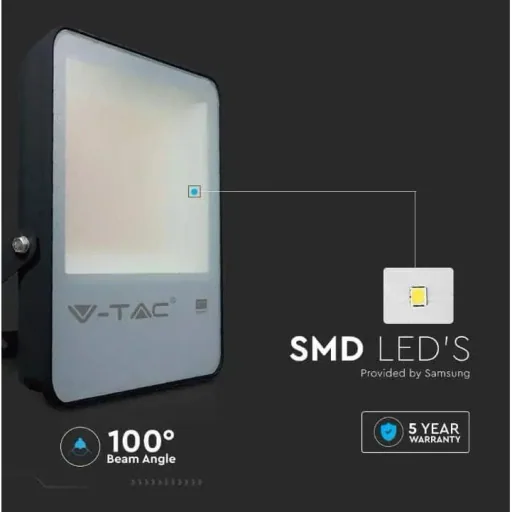 VT-32 LED Floodlight - 30 W - 4100 Lm - 4000K - Black - Extra Efficient