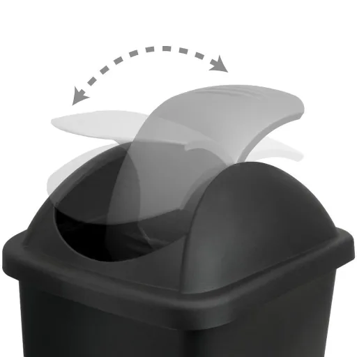 Waste bin black/silver 60L