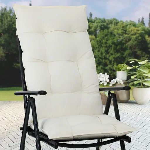 Seat cushion set of 6 Cozy Vanamo cream 129x53x10cm