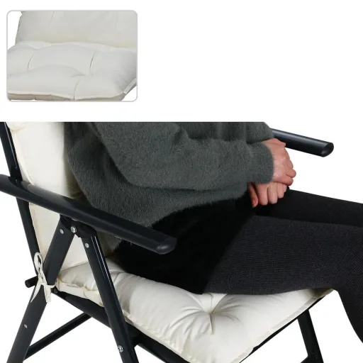Seat cushion set of 6 Cozy Vanamo cream 129x53x10cm
