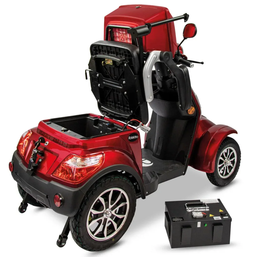E-Quad 25 V3 Lithium Rot, 1,000 Watt + drink holder