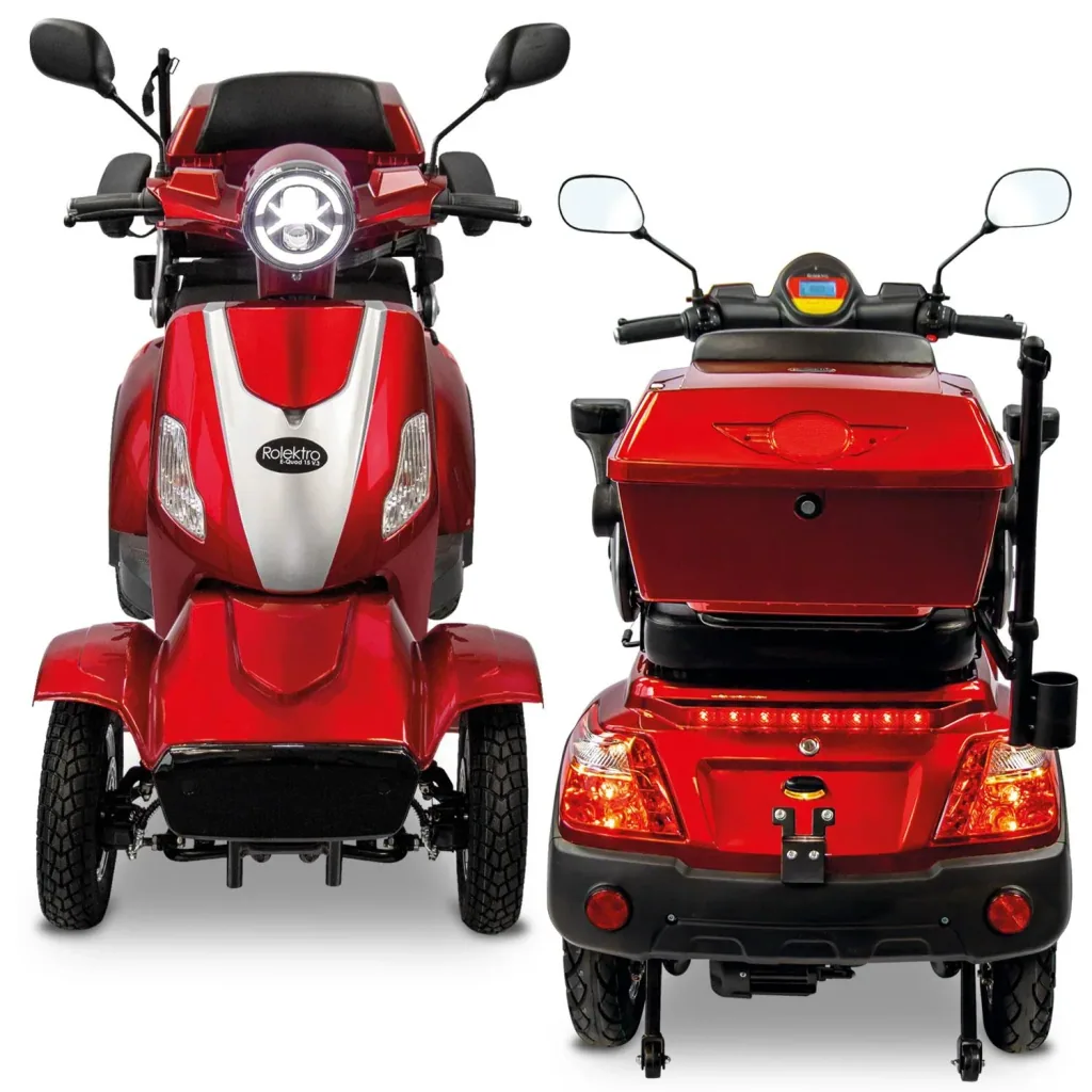 E-Quad 25 V3 Lithium Rot, 1,000 Watt + drink holder