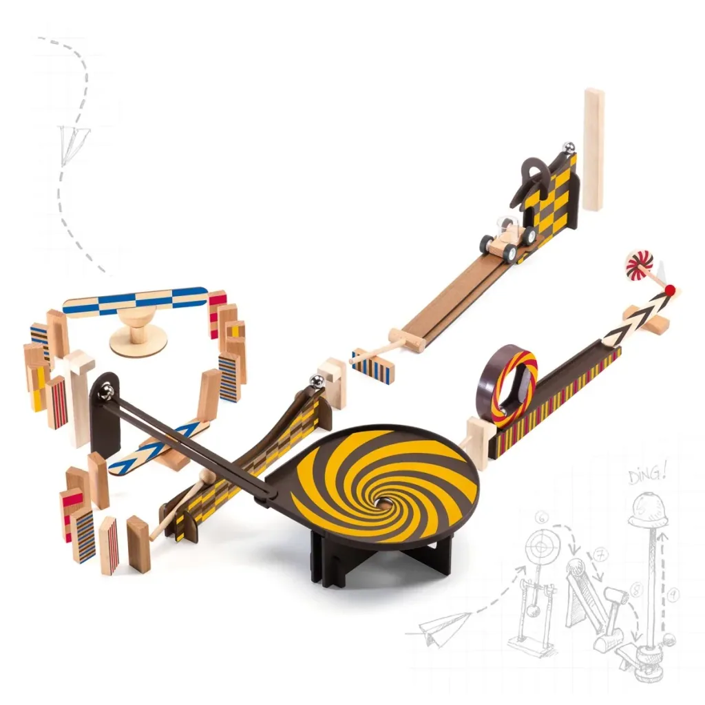Djeco Baukasten, Denkspiel, Holzbaukasten - Zig & Go, 45 Teile