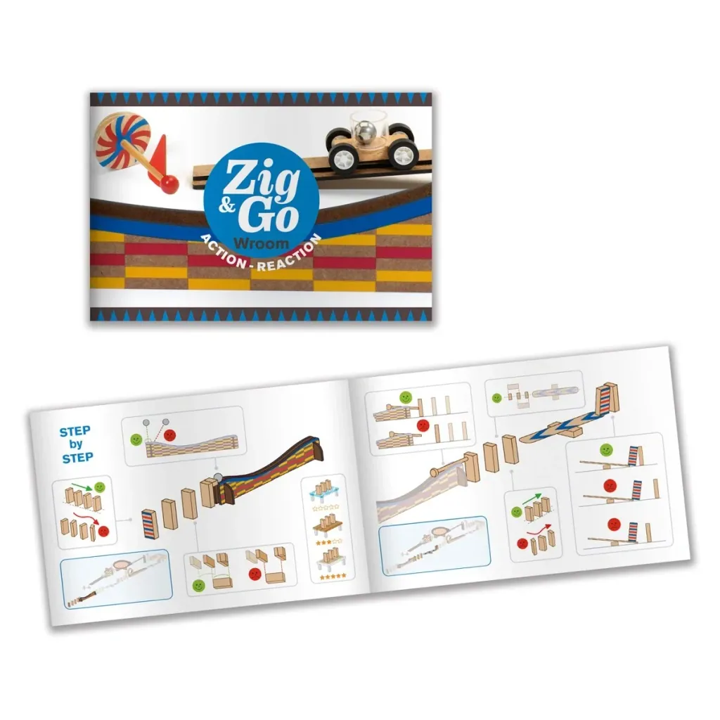 Djeco Baukasten, Denkspiel, Holzbaukasten - Zig & Go, 45 Teile