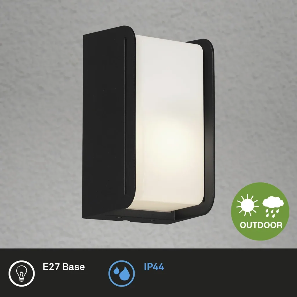 BOKS outdoor light, black, IP44, E27 socket