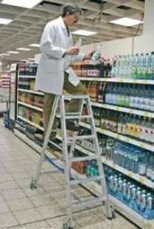 Steps double ladder 2 x 5 steps ladder aluminum mobile