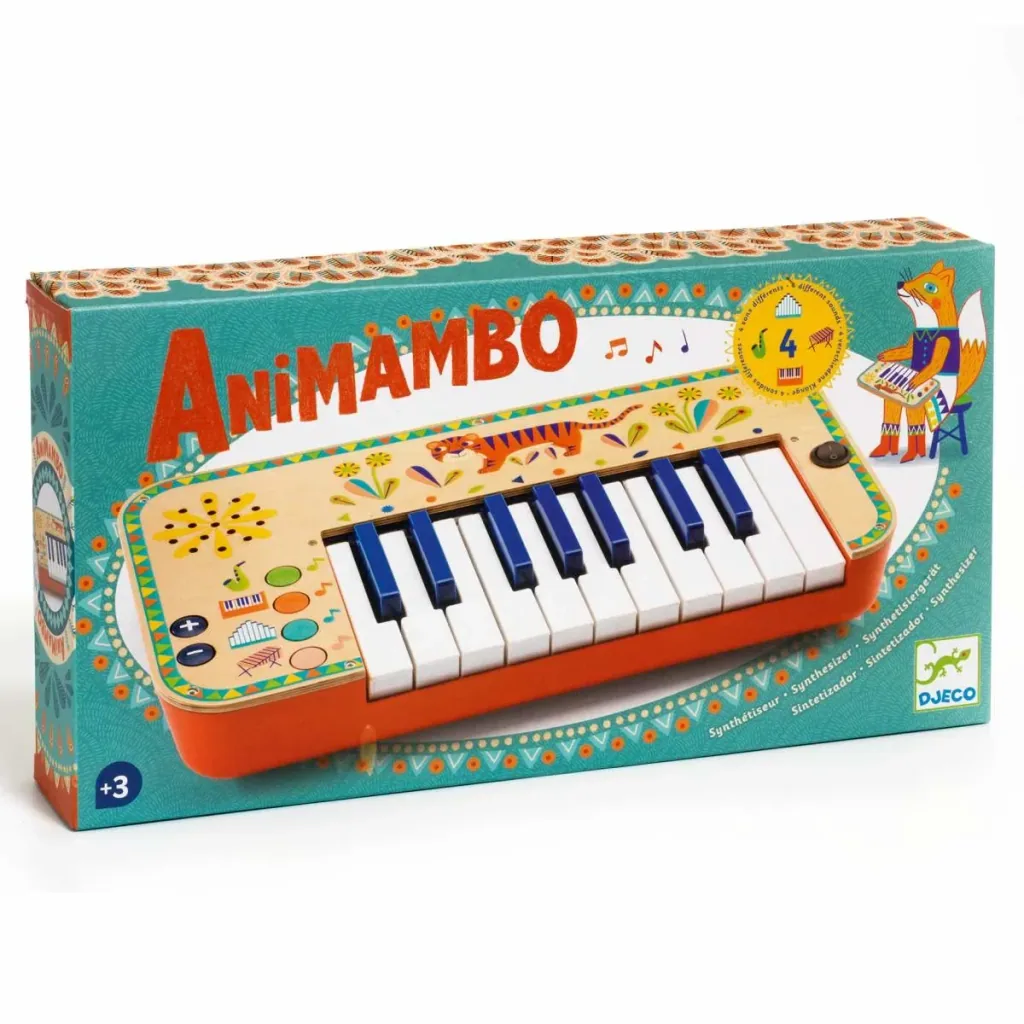 Djeco Spielzeuginstrument, Musikspielzeug, Kindersynthesizer - Animambo: Synthesizer