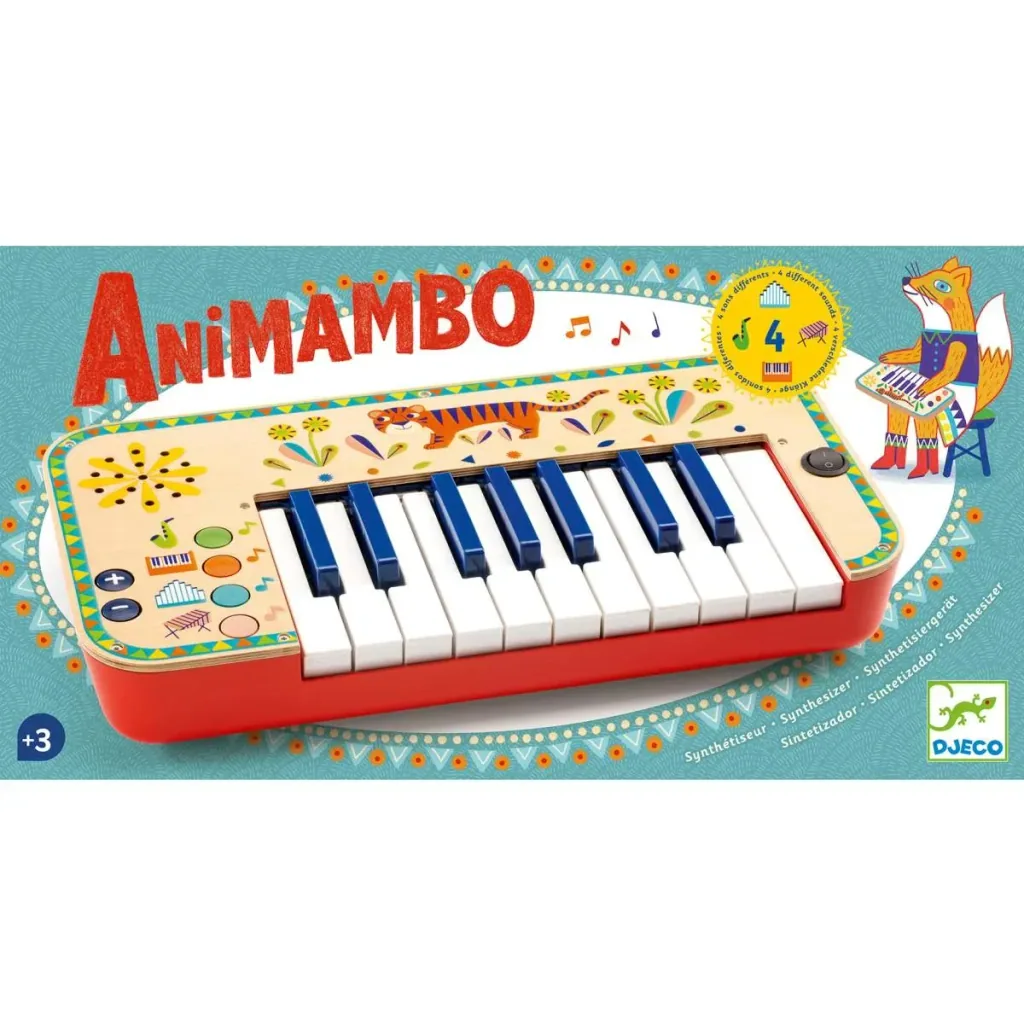 Djeco Spielzeuginstrument, Musikspielzeug, Kindersynthesizer - Animambo: Synthesizer