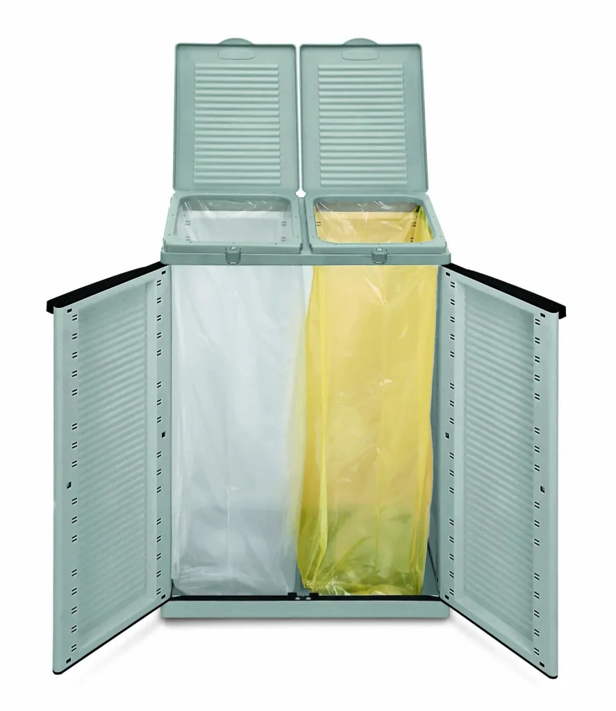 Ecocab 2 dual waste separation system for weather-protected indoor and outdoor use