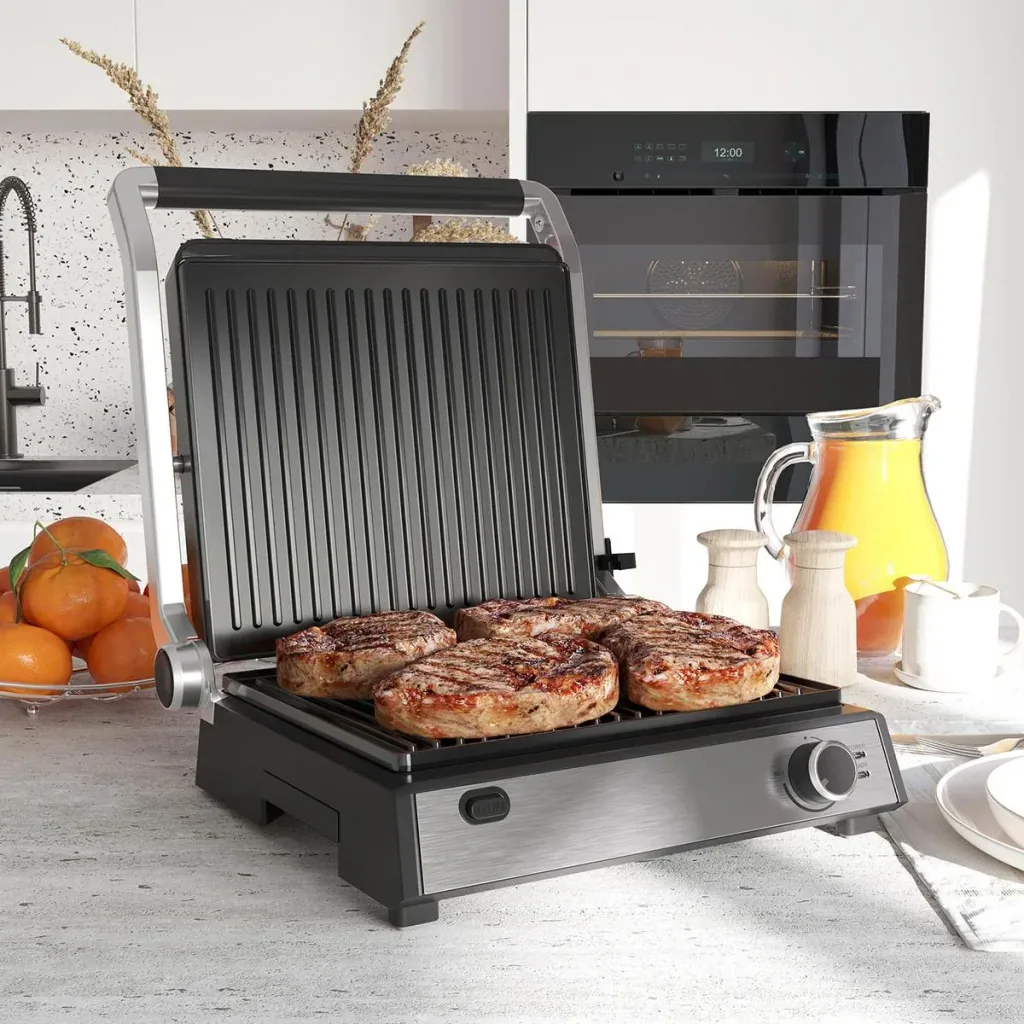 Contact grill - silver/black - 36.6 x 35.7 x 16.2 cm