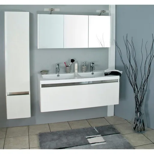 Bathroom furniture Stripe 120cm including lighting - White