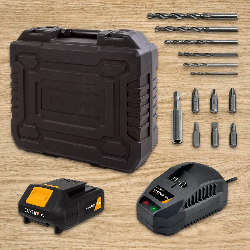 Maxxpack 18V cordless impact drill (with 2 x 2Ah batteries and charger)