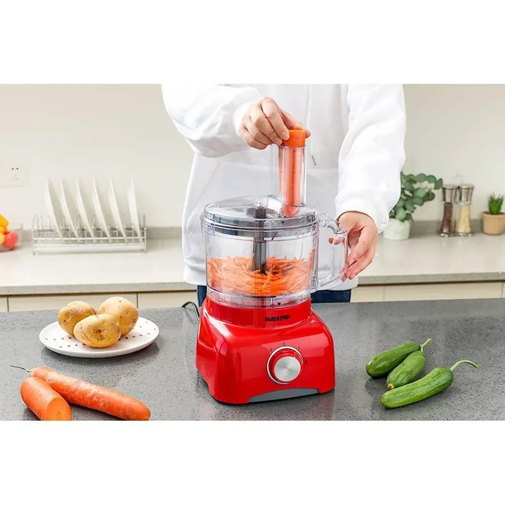 Food processor - 600W - 1.2L - Red