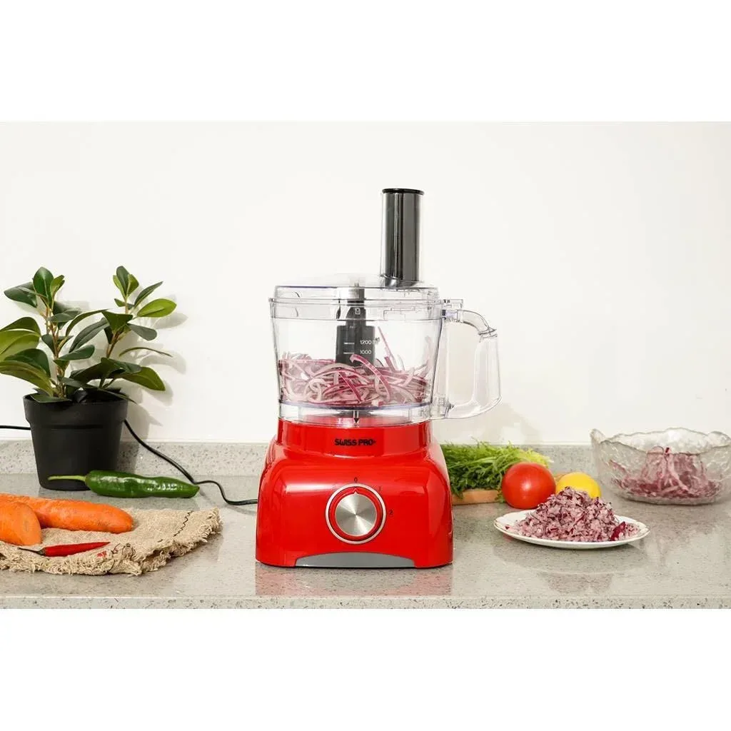 Food processor - 600W - 1.2L - Red
