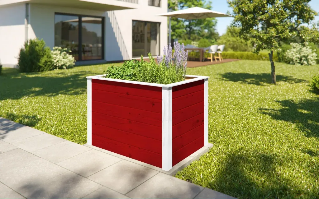 Modular raised bed, wall thickness 21 mm, red, 100 x 71 x 69 cm