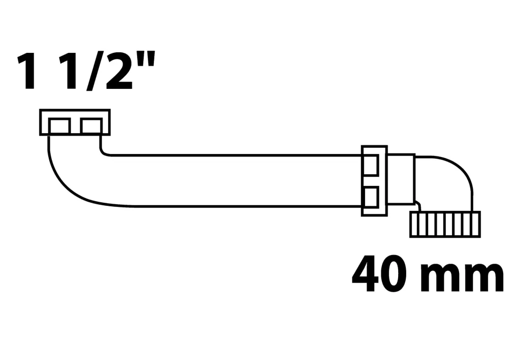 Space-saving sink drain bend, 1 1/2"