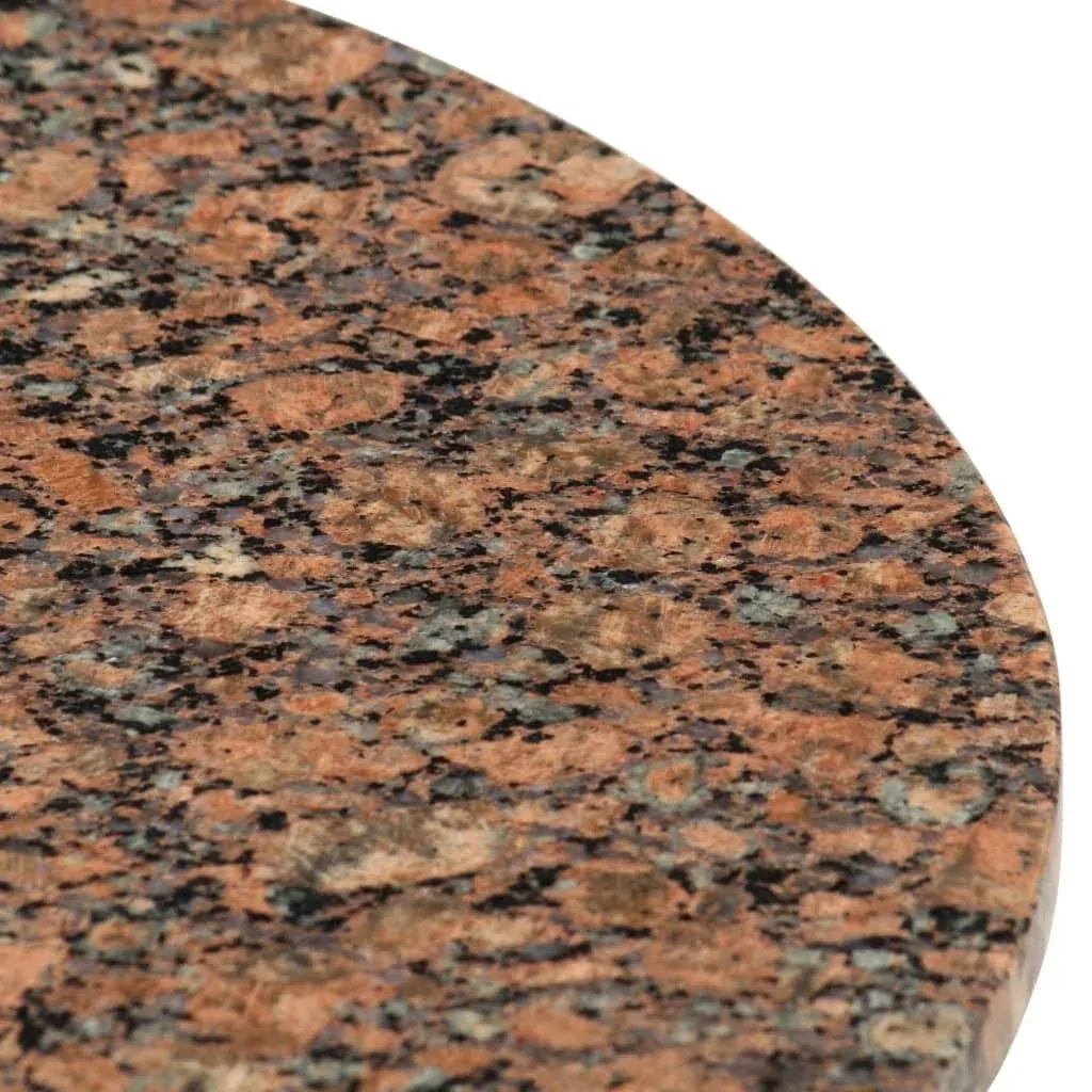 Coffee table 65x65x42 cm real stone with marble texture brown