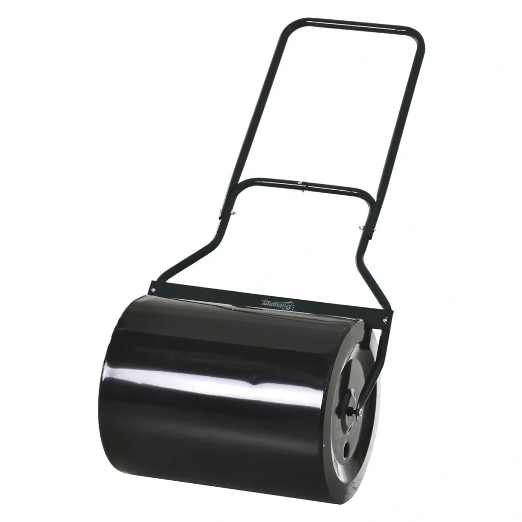 Lawn roller with U-handle black/green
