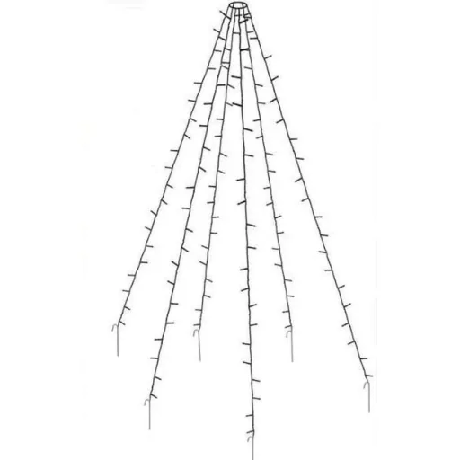 Pro Garden Flagpole Lighting - 192 LEDs - 208 cm high - warm white light - waterproof
