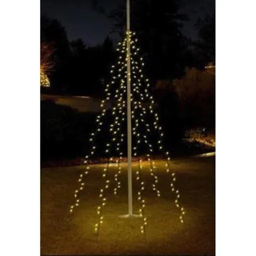 Pro Garden Flagpole Lighting - 192 LEDs - 208 cm high - warm white light - waterproof