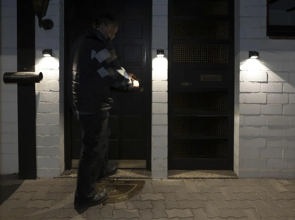 Solar wall and fence light with motion detector