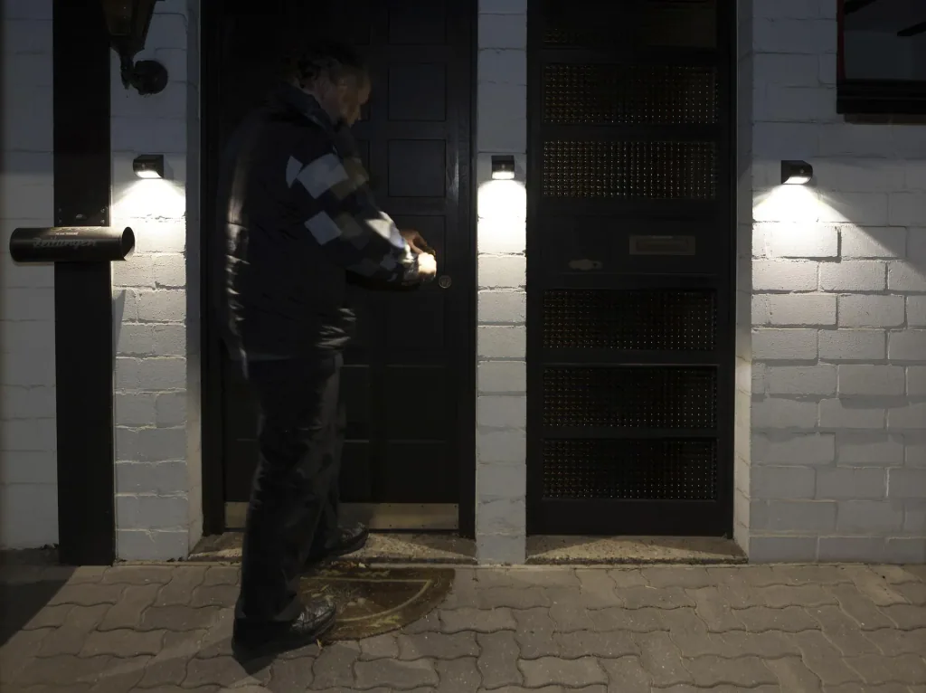 Solar wall and fence light with motion detector
