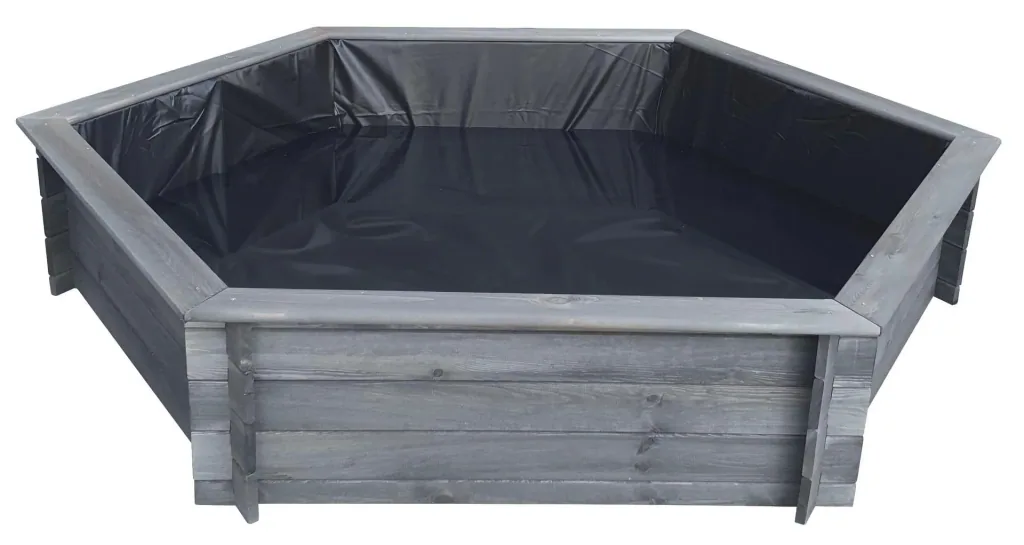 Hexagonal raised pond 200 cm solar, grey