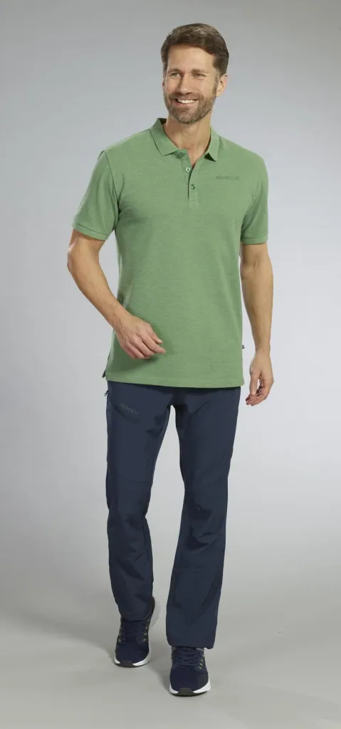 Polo shirt with function, color green, size M