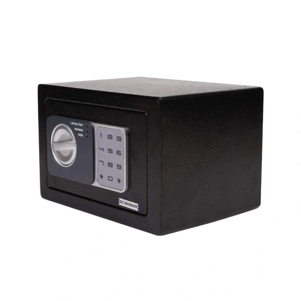 Safe with electronic combination lock and 3 LED displays