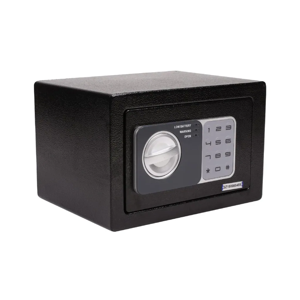 Safe with electronic combination lock and 3 LED displays