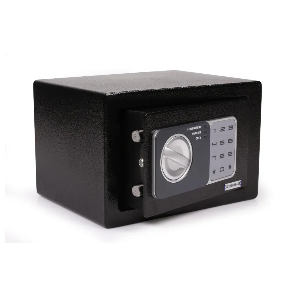Safe with electronic combination lock and 3 LED displays