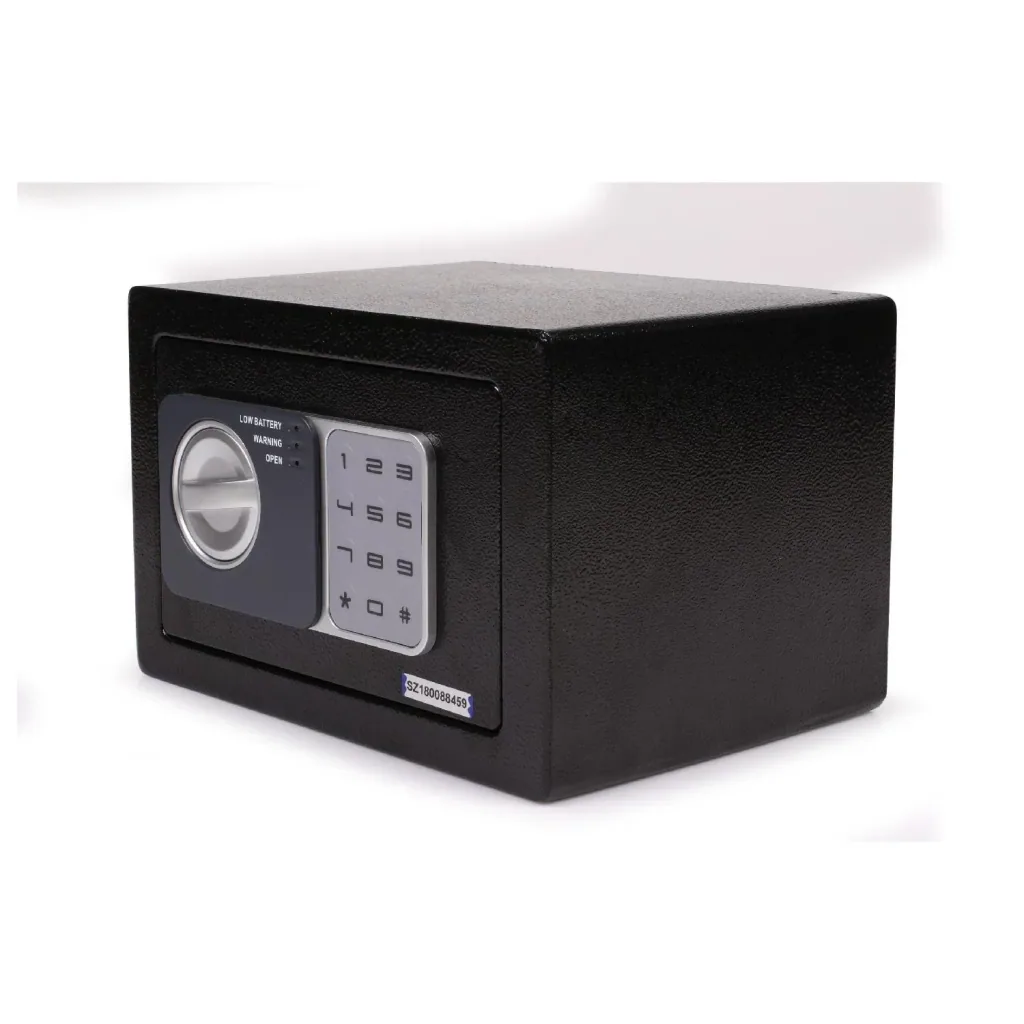 Safe with electronic combination lock and 3 LED displays