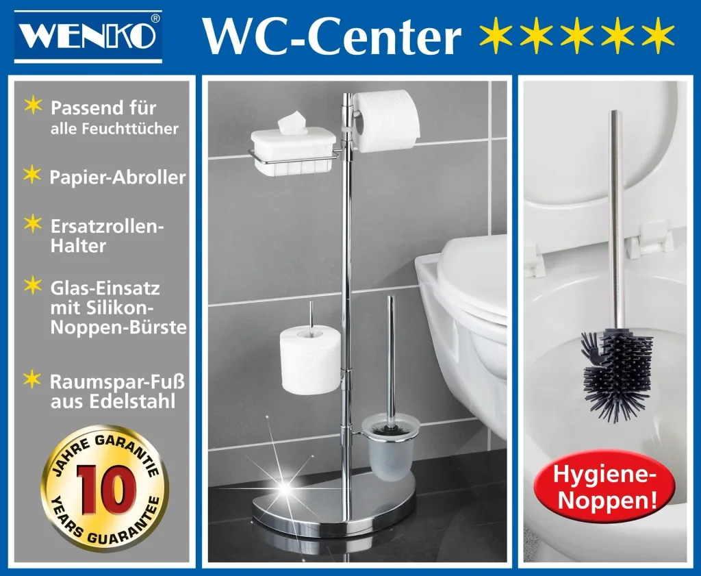 Space-saving WC center – with 4 pivoting holders