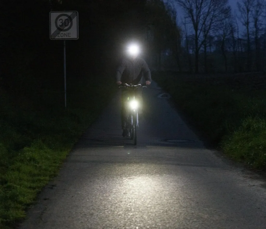 Headlamp with COB LED and rear light