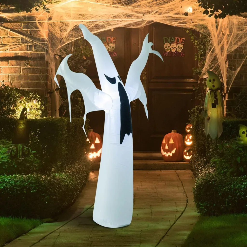 Halloween Decoration Self-Inflating Ghost LED Illuminated White